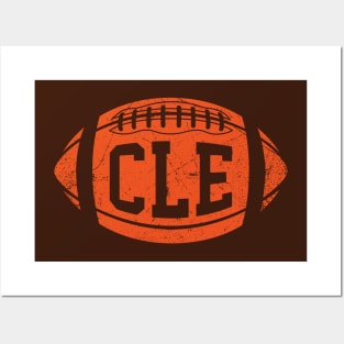 CLE Retro Football - Brown Posters and Art